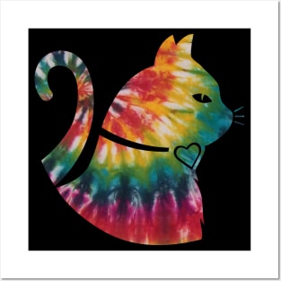 tie-dye cat face Posters and Art